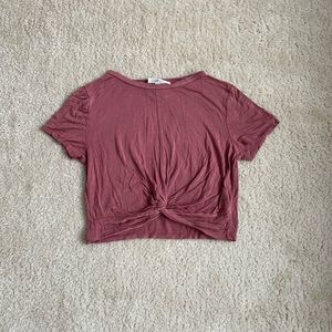 Blush/ Burgandy Crop Top With Twist Knot (Bundle Me!)